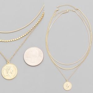 🆕Gold Coin 3 Layer Fashion Boho Necklace